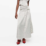 Satin nederdel med prikker fra Ganni