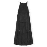 Sort strop kjole med smock fra Ganni