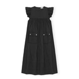 Sort bomuldskjole med lommer fra Ganni