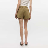 GANNI W0671 Washed stretch cotton elasticated shorts - boa