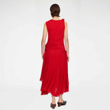 GANNI A1030487 Marl Mesh Draped Knot Detailing Long kjole - goji berry