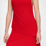 GANNI A1030487 Marl Mesh Draped Knot Detailing Long kjole - goji berry