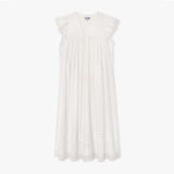 GANNI A1030578 Cotton Voile Angel Long kjole - hvid