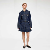 GANNI A1010089 Rinse Denim Cropped Jacket - rinse
