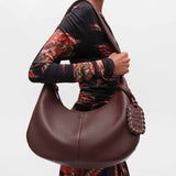 GANNI A7298 Hobo Medium Grained taske - chicory coffee