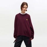 GANNI K2631 Future Wool Oversized O-neck sweater - burgundy