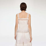 GANNI A1040372 Cotton Voile Lace Top - hvid
