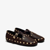 GANNI D1020022 Mary Jenny Studs Grained sko - Chicory Coffee