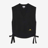 GANNI A1070069 Future Wool Knit Oversized Vest - sort