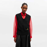 GANNI A1070069 Future Wool Knit Oversized Vest - sort