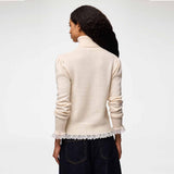 GANNI A1150062 Merino Turtleneck with lace details - Egret
