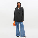 GANNI W0797 Calendered Wool blazer - sort