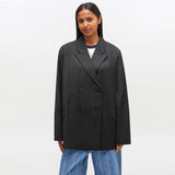 GANNI W0797 Calendered Wool blazer - sort