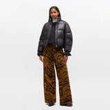 GANNI W0957 Shiny nylon puffer jakke - sort