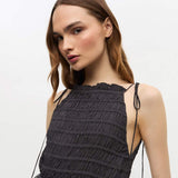 GANNI W0571 Viscose habotai maxi smock slip kjole - phantom