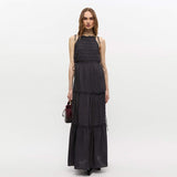 GANNI W0571 Viscose habotai maxi smock slip kjole - phantom