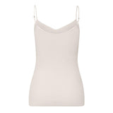 HANRO spaghetti top cotton seamless - pale cream