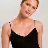 HANRO uld/silke spaghetti top - sort
