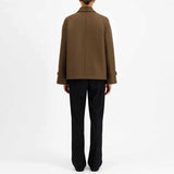 HARRIS WHARF LONDON Oversized short trench Wool jakke - Teddy Brown
