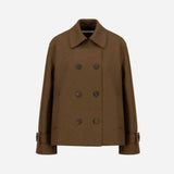 HARRIS WHARF LONDON Oversized short trench Wool jakke - Teddy Brown