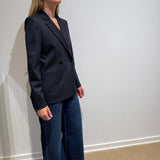 HARRIS WHARF LONDON Double breasted merino blazer - anthracite