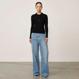 HERSKIND Cadee Knit bluse - sort