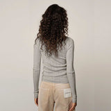HERSKIND Camb Knit Blouse - Grey Melange