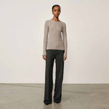 HERSKIND Camb merino uld bluse - light taupe