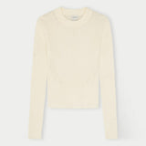 HERSKIND Daniella strikbluse - off white