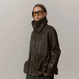 HERSKIND Oscar Leather jakke - Earth