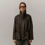 HERSKIND Oscar Leather jakke - Earth