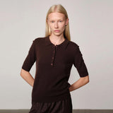 HERSKIND Alberto Knit Polo bluse - java brun