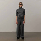 HERSKIND Clark Knit Mid Waist bukser - Dark Grey