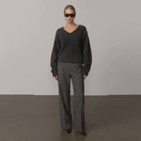 HERSKIND Kimberly Mid Waist Pants - Dark Grey