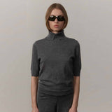 HERSKIND Perry Knit Blouse - Dark Grey