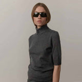 HERSKIND Perry Knit Blouse - Dark Grey
