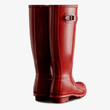 Røde, blanke Hunter gummistøvler købt i HAUSFRAU