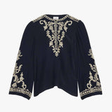 ISABEL MARANT Falonne bluse - sort med broderie