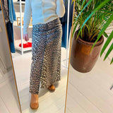 GANNI J1445 Print Denim Maxi Split nederdel - leopard