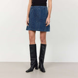 LEVETE ROOM Kate 3 denim nederdel - vintage blue