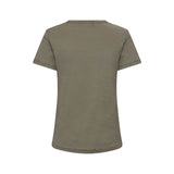 Let olivengrøn t-shirt med v-hals fra Levete Room