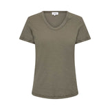 Let olivengrøn t-shirt med v-hals fra Levete Room