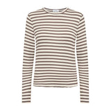 LEVETÉ ROOM stribet Ika 11 bluse - turtledove combi