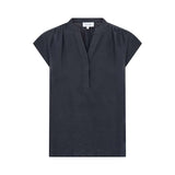 LEVETE ROOM Naja 19 hør top - dark navy