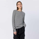 LEVETÉ ROOM Ika 11 bluse - sort/hvid striber
