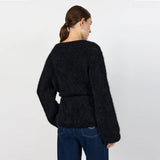 LEVETE ROOM Noreen 7 strik cardigan - sort
