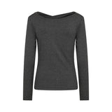LEVETE ROOM Unico 1 bluse - Dark Grey Melange