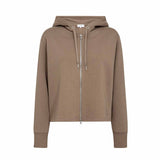 LEVETE ROOM Nuka 9 lynlås hoodie - walnut