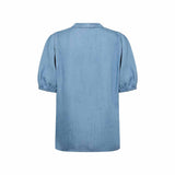 LEVETE ROOM Rora 1 bluse - Mid Blue Denim