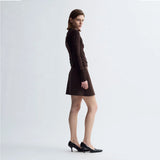 BIRROT Line bluse - Dark Brown